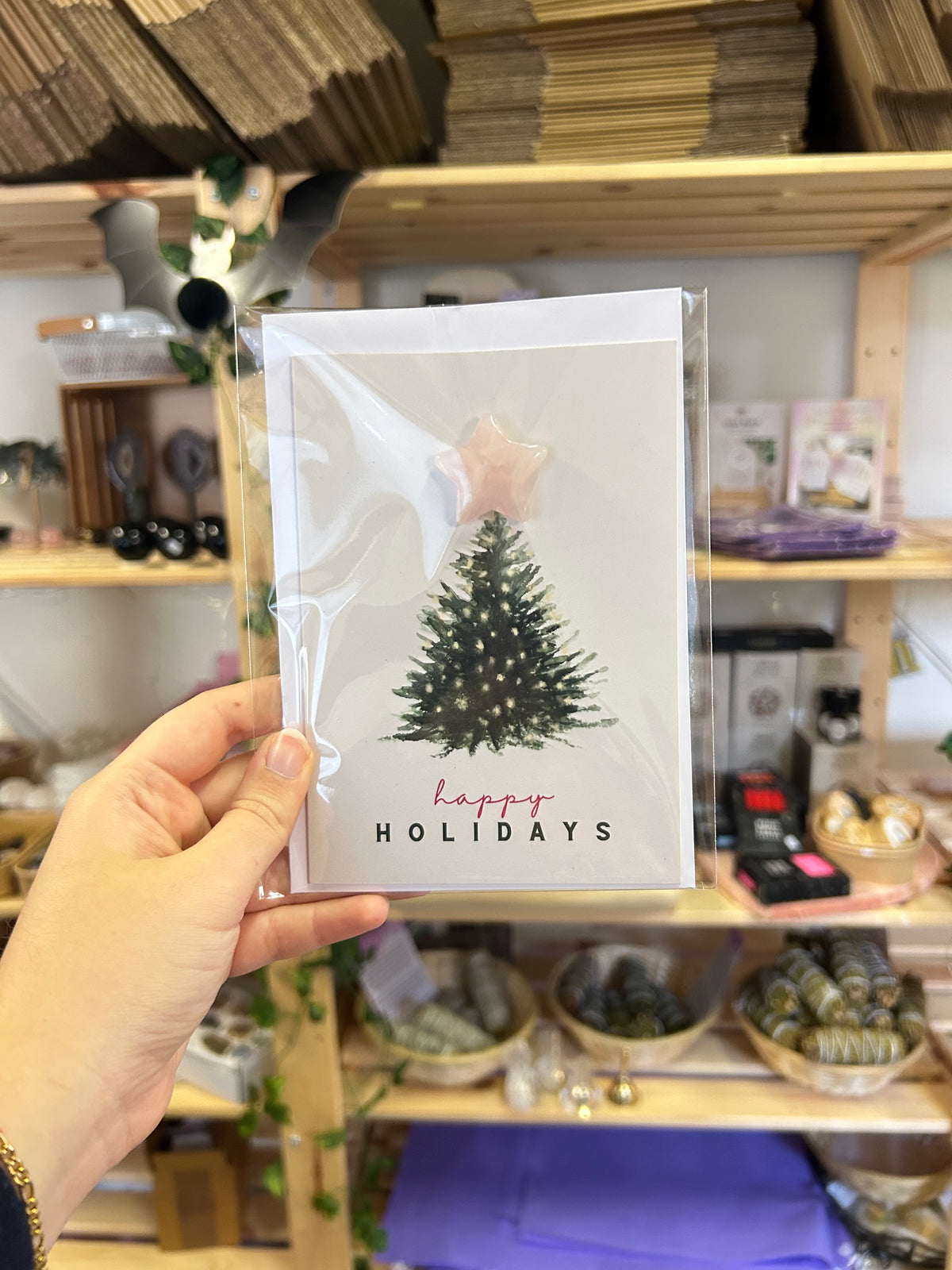 Happy Holidays - Rose Quartz Star