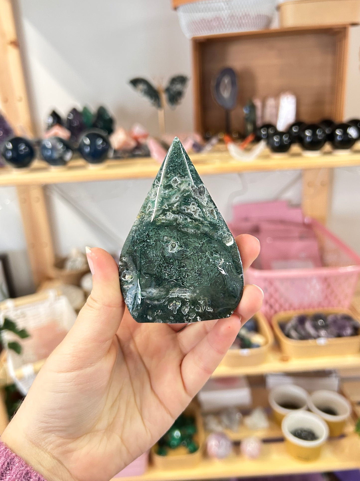 Moss Agate Flame - A
