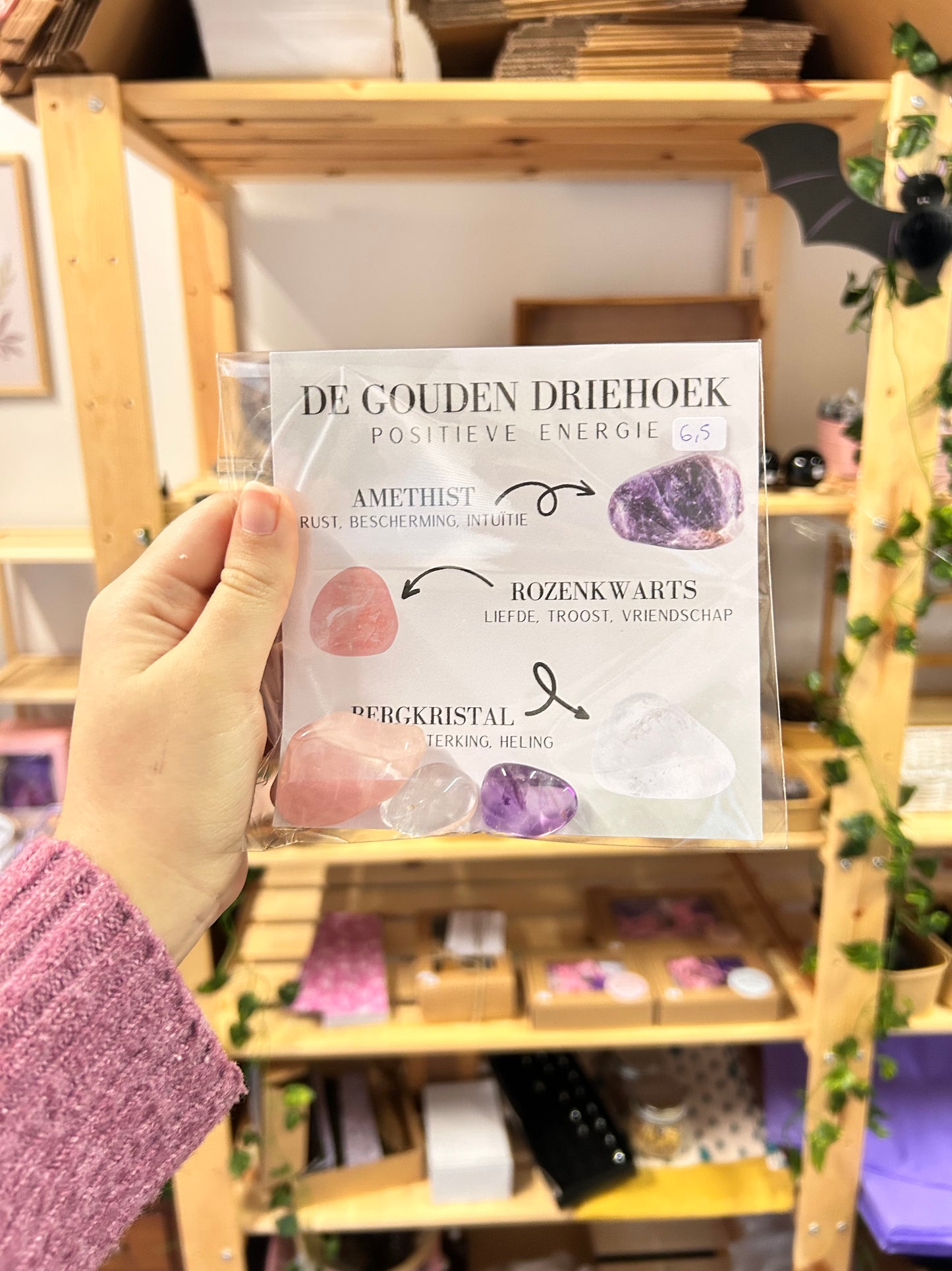 Gouden Driehoek Kristal Set - Tumble