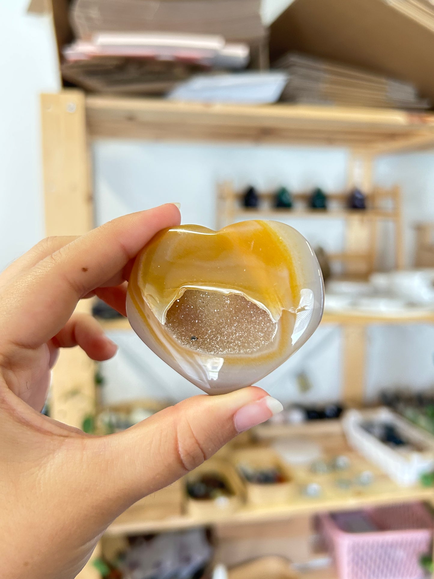 Druzy Agate Heart