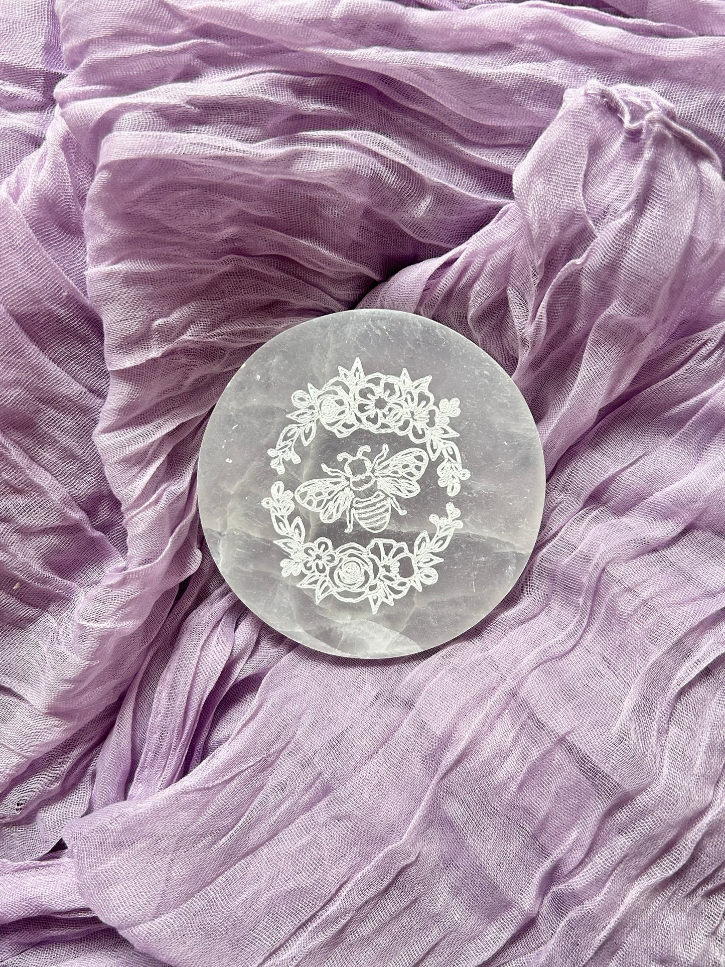 Bee Selenite Plate