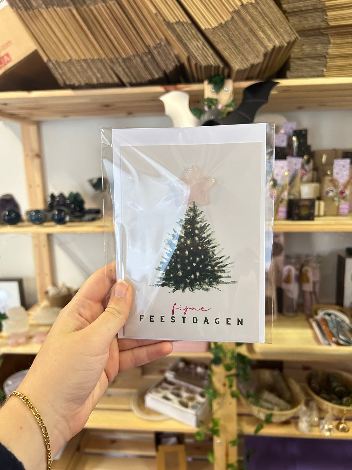 Feestdagen Kaart - Rozenkwarts Ster