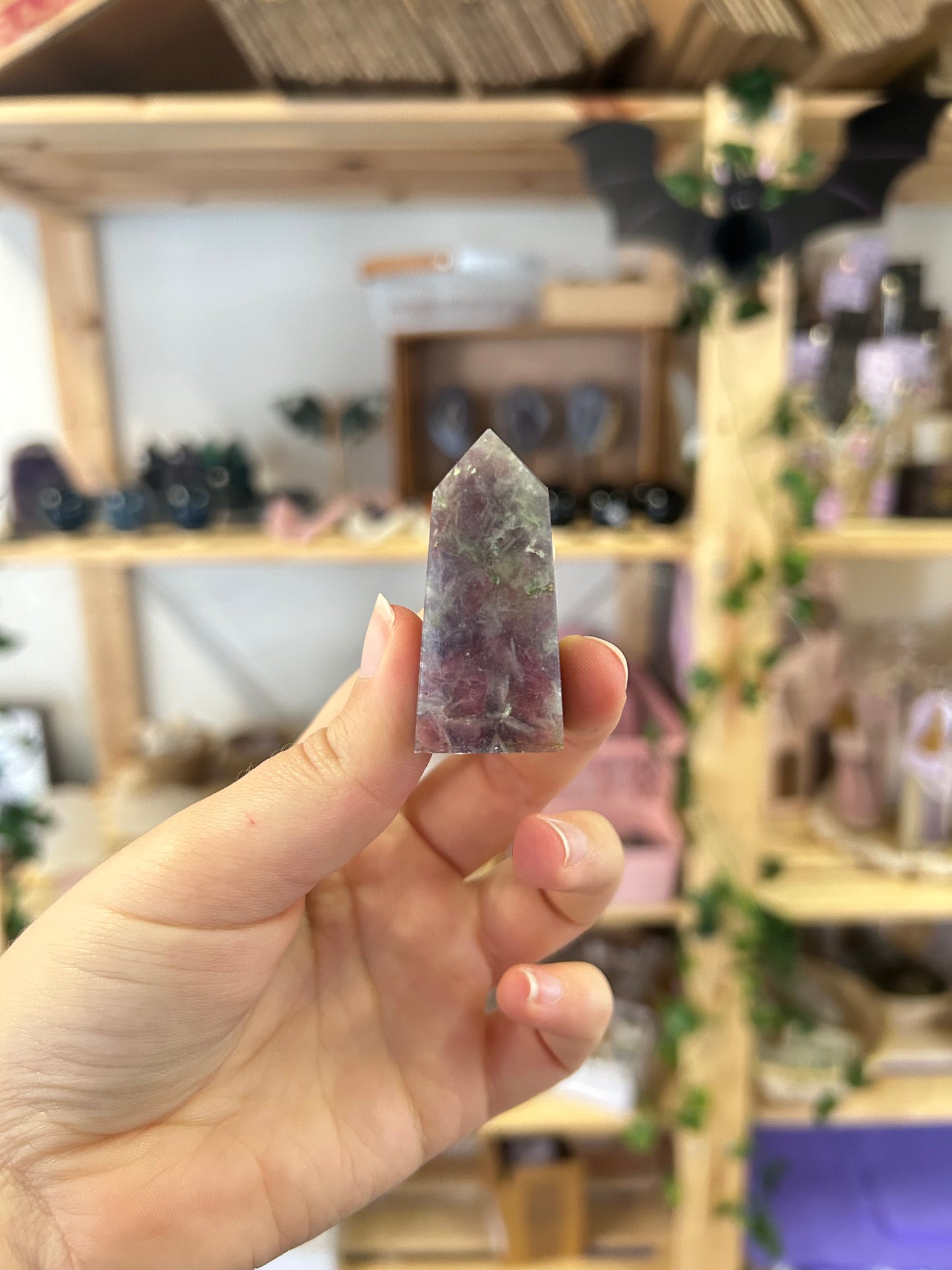 Lepidolite With Pink Tourmaline Tower