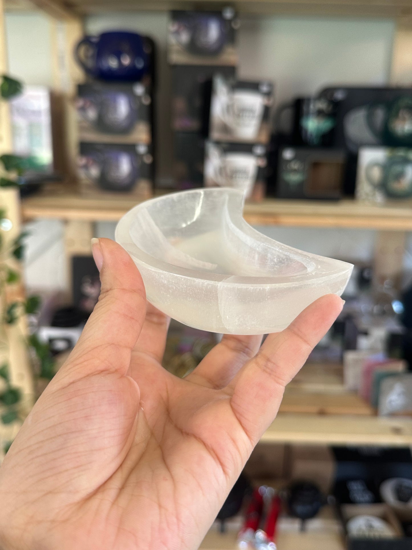 Selenite Moon Bowl
