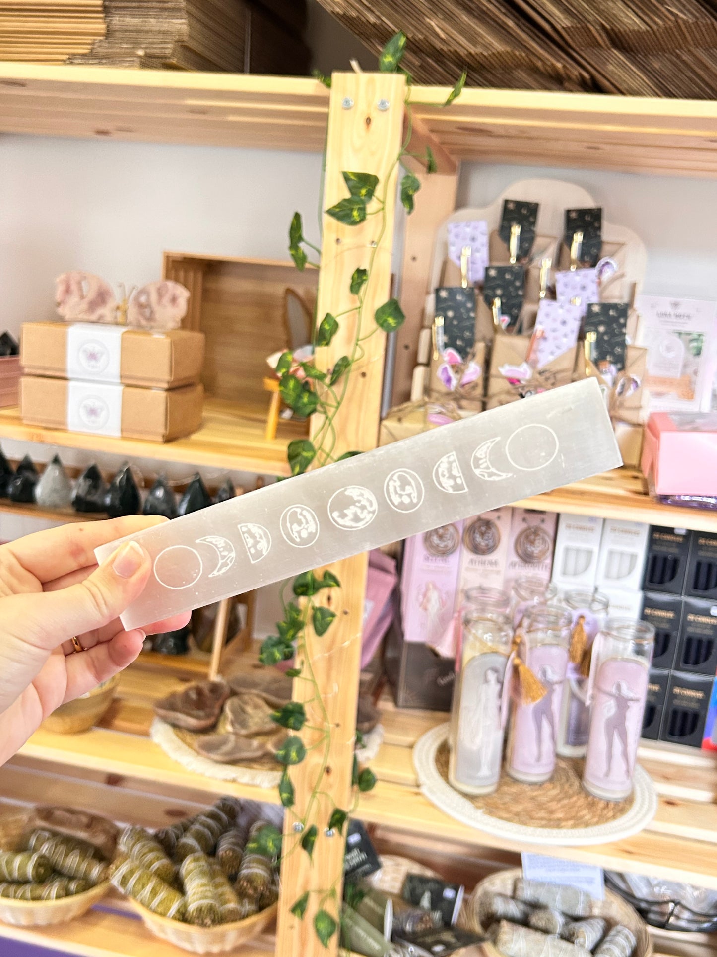 Selenite Moon Phase Plate