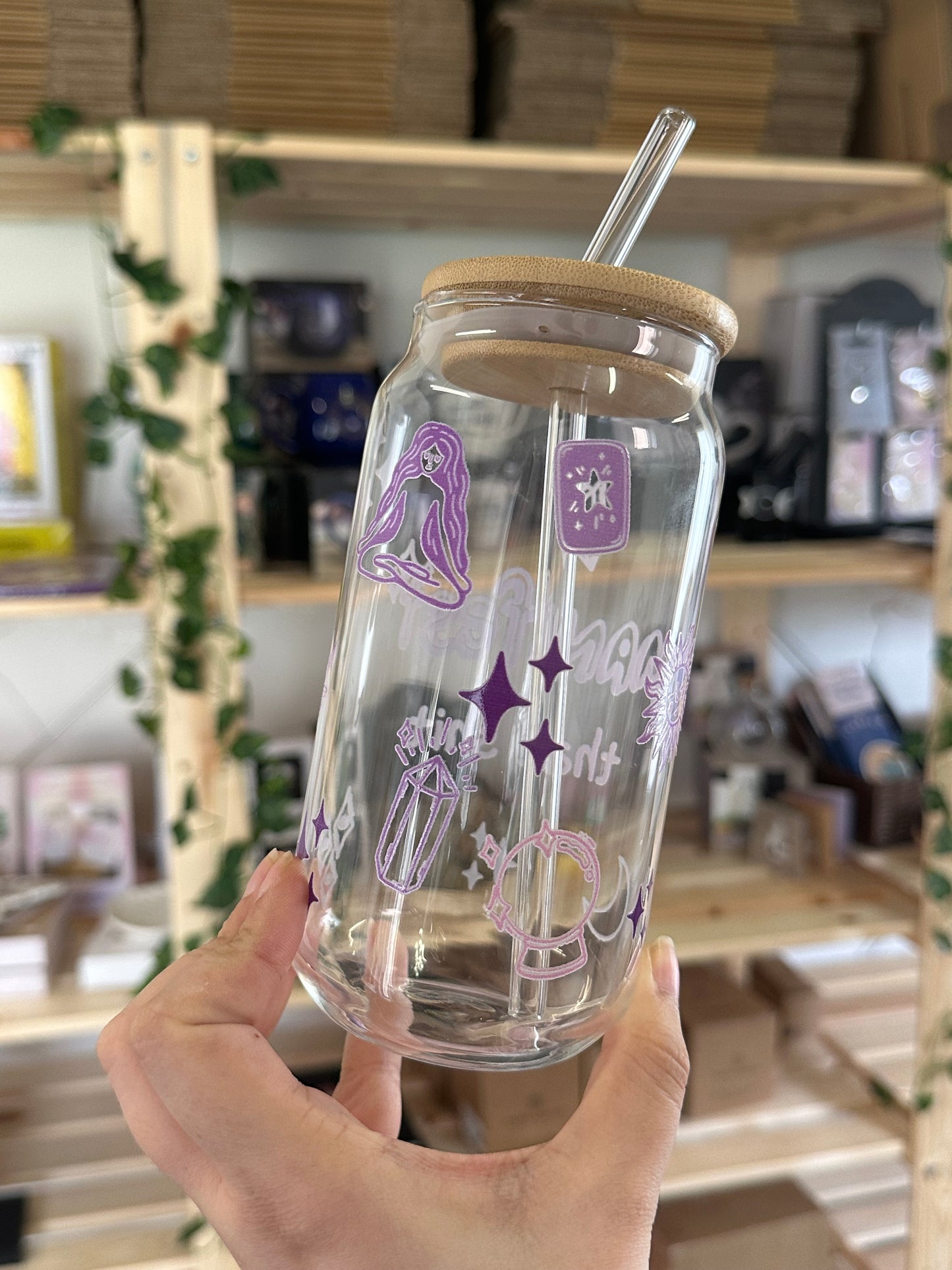 Manifest That Shit Drinking Glass With Straw