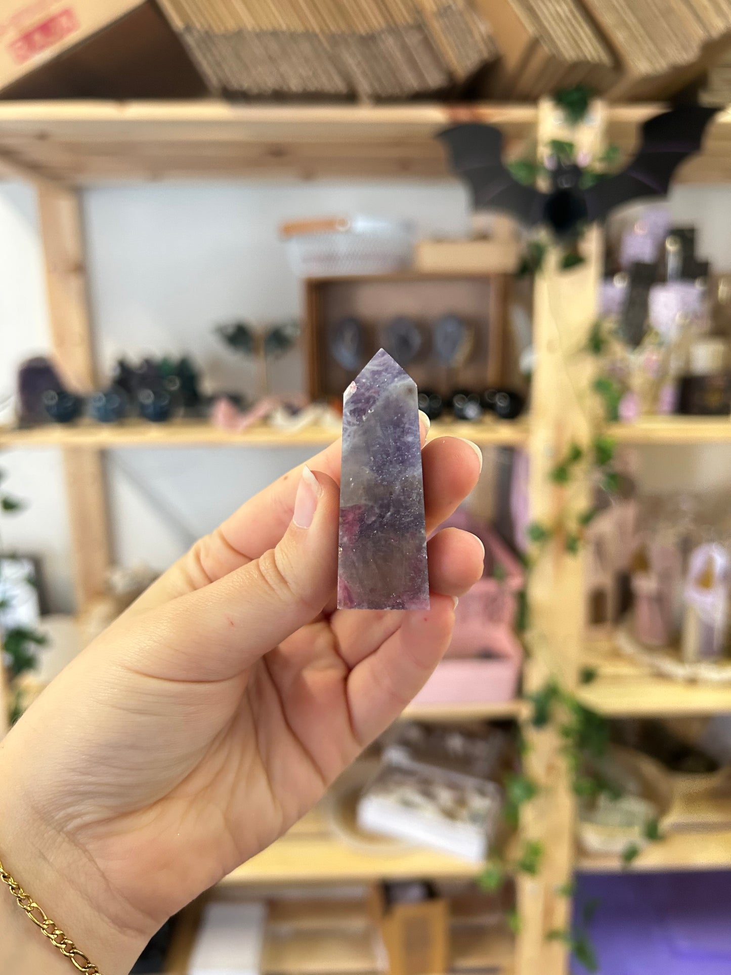 Lepidolite With Pink Tourmaline Tower