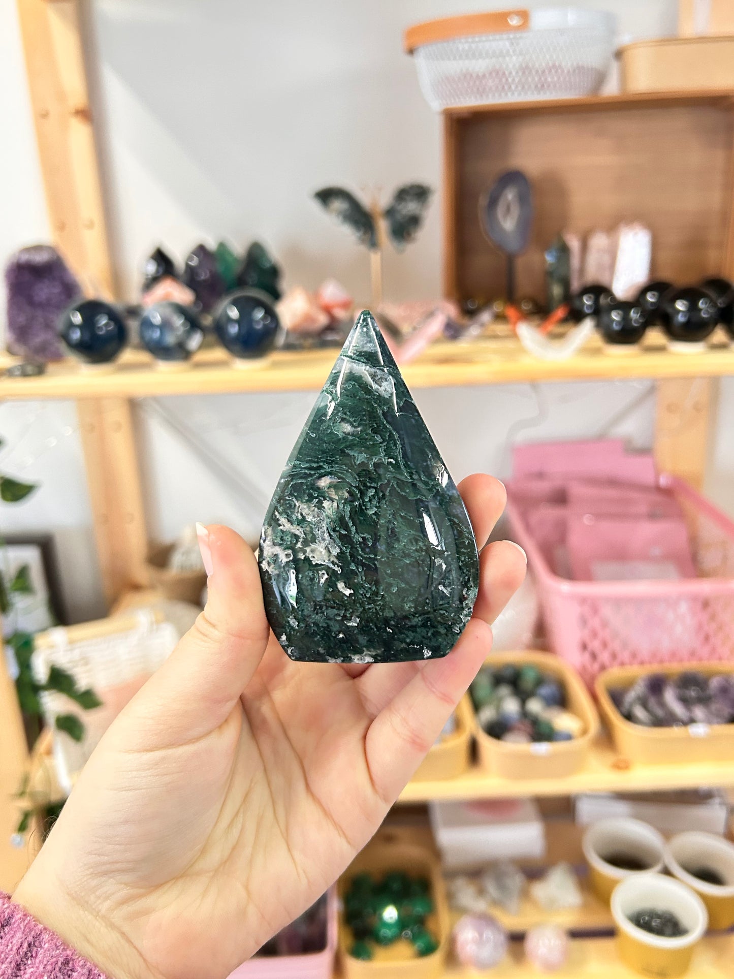 Moss Agate Flame - B