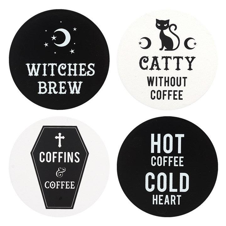 coasters in witchy theme