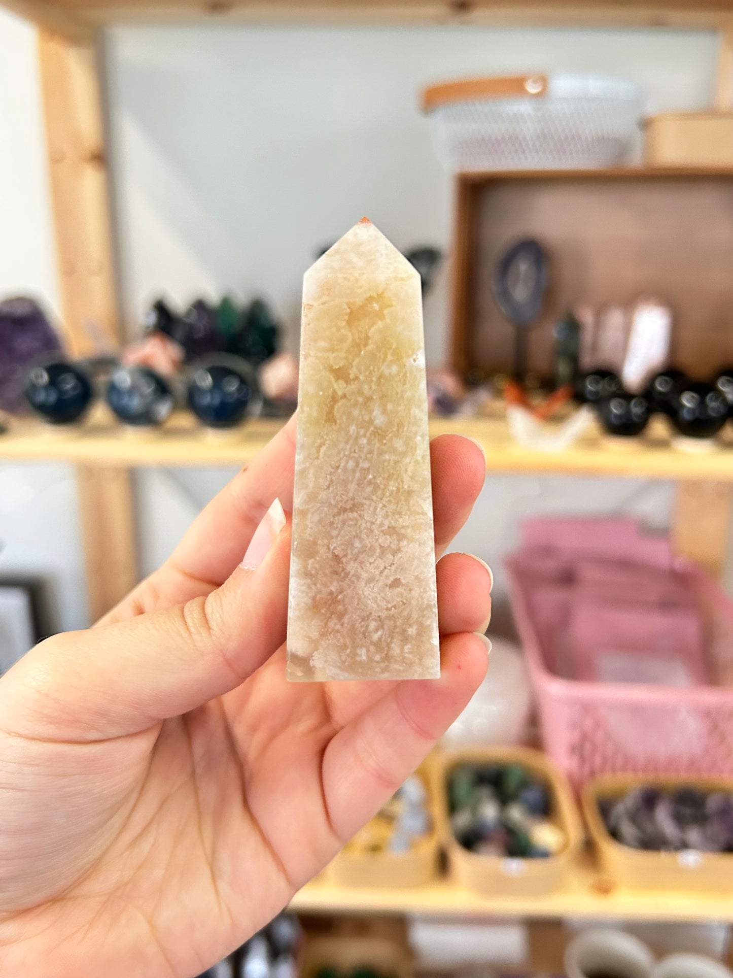 Pink Amethyst x Flower Agate Tower S