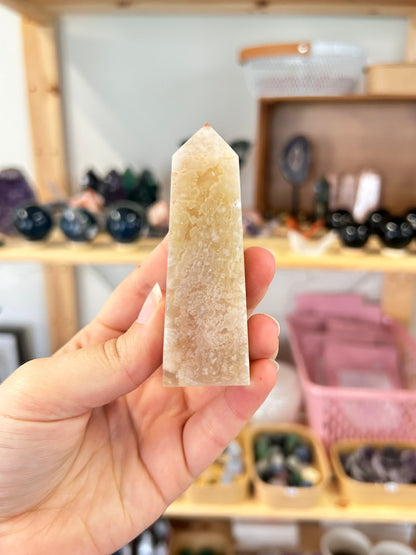 Pink Amethyst x Flower Agate Tower S