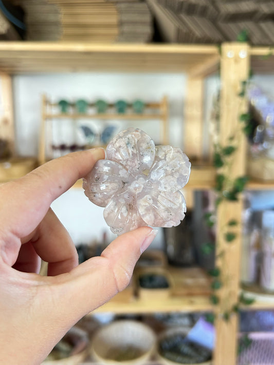 Flower Agate Flower Carving