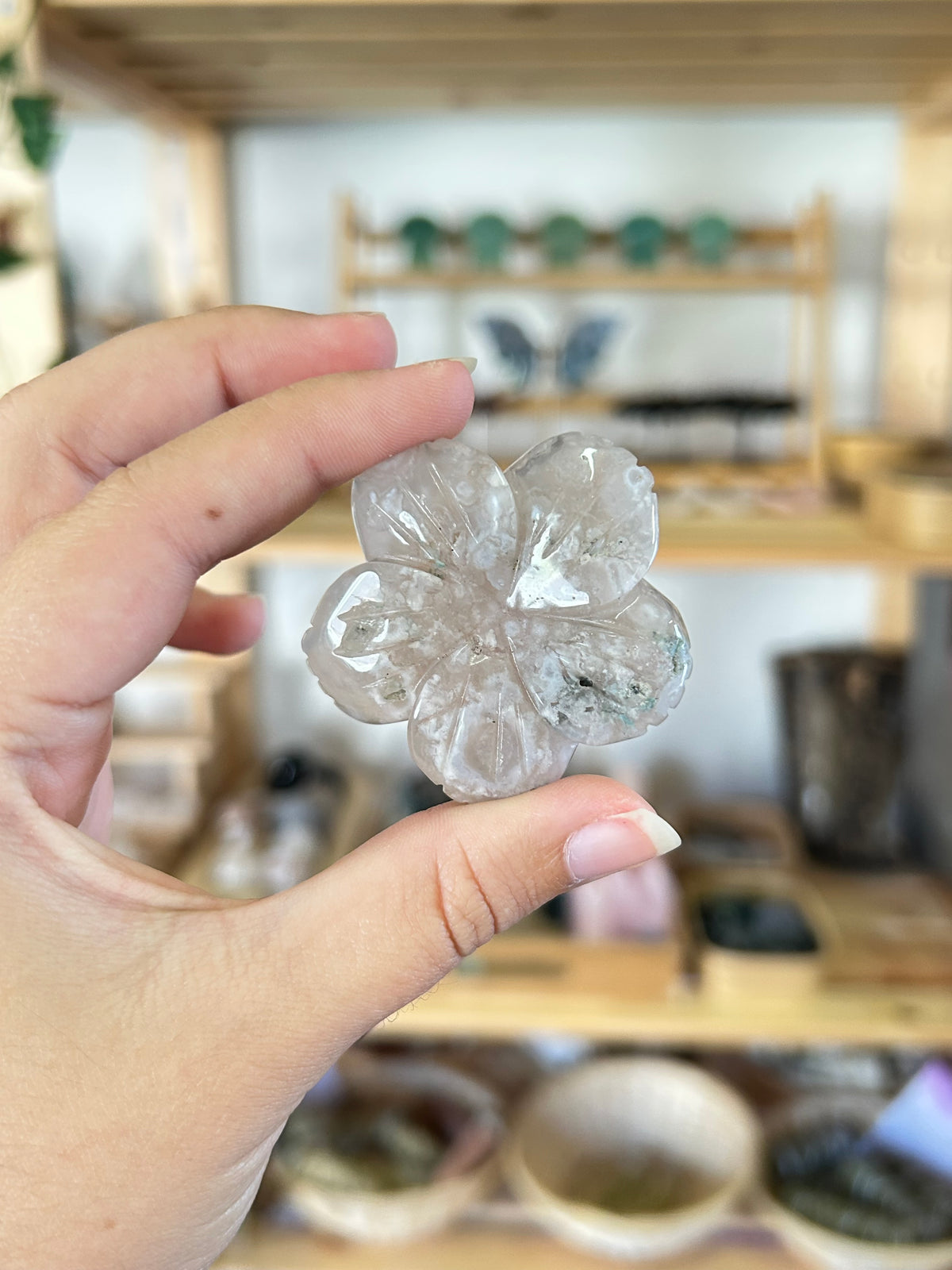 Flower Agate Flower Carving