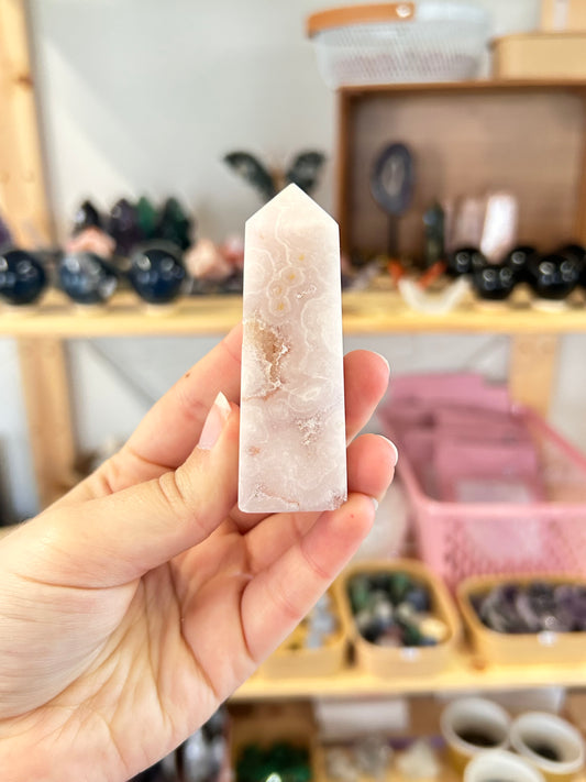 Pink Amethyst x Flower Agate Tower