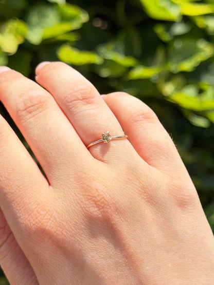 Moldavite Ring Gold - Adjustable