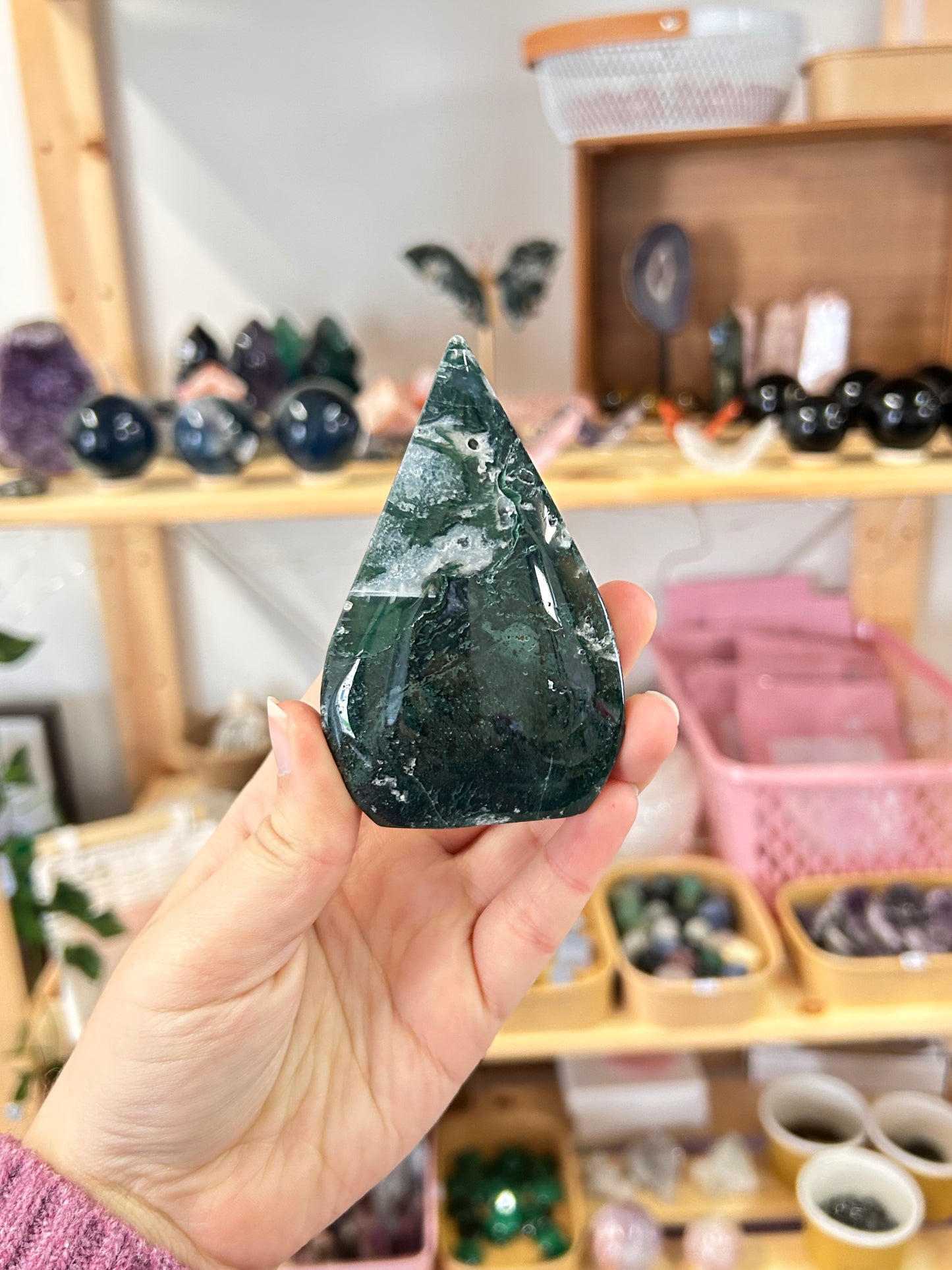 Moss Agate Flame - B