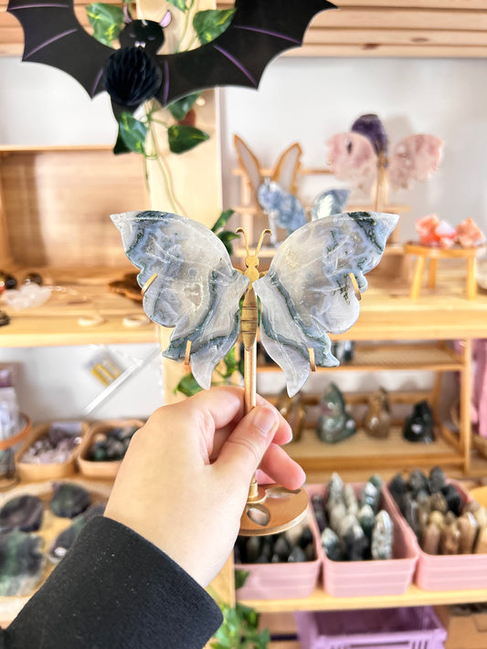 Moss Agate Butterfly