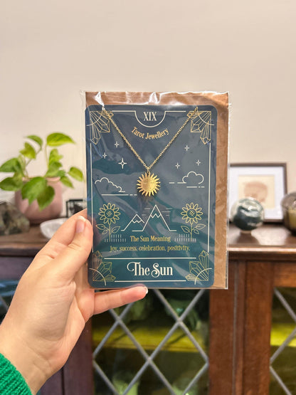 tarot necklace with sun