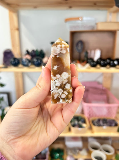 Pink Amethyst x Flower Agate Tower