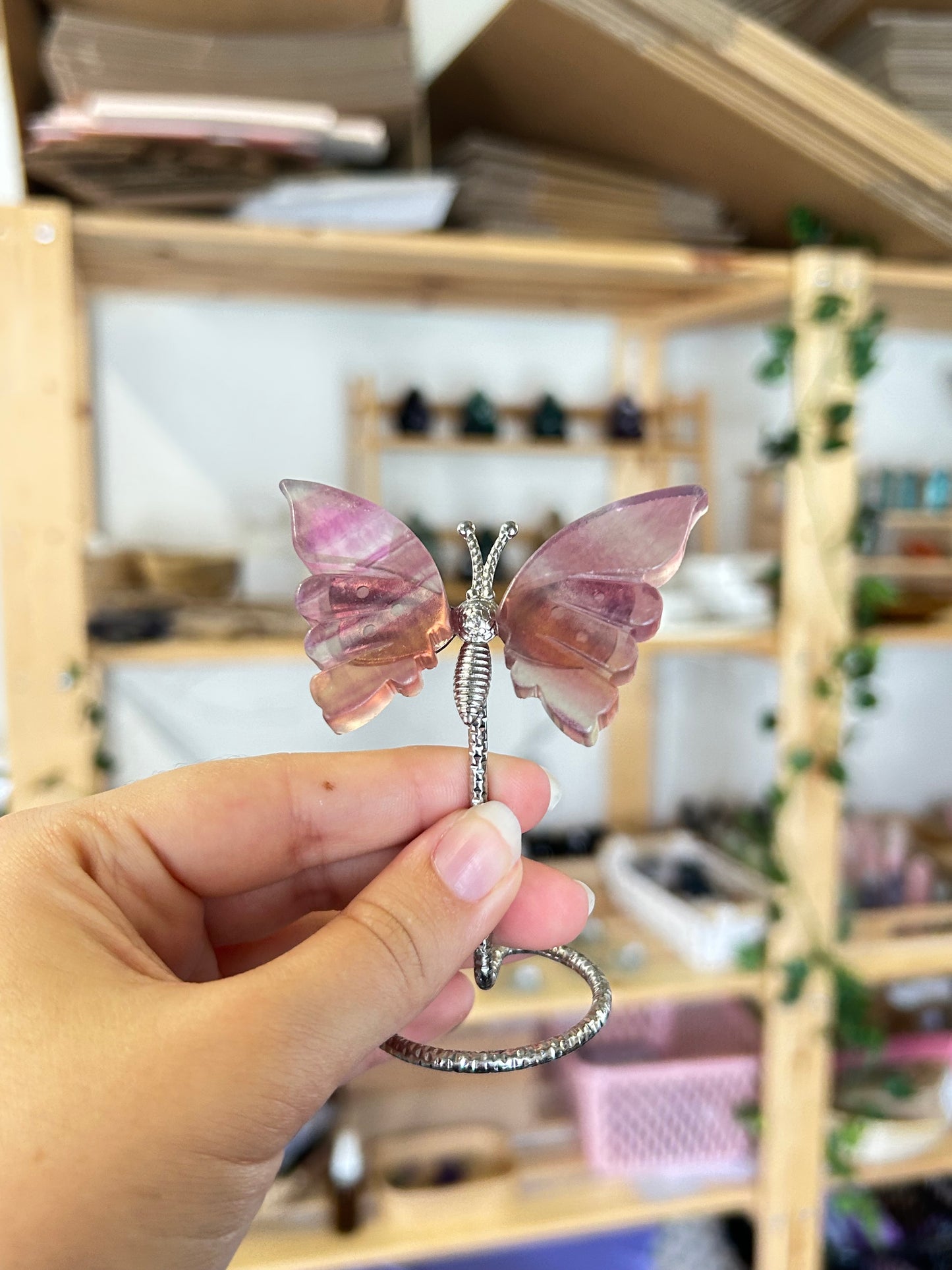 Fluorite Butterfly On Stand