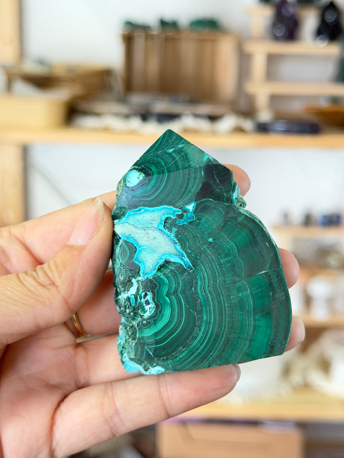 Malachite & Chrysocolla Tower | H