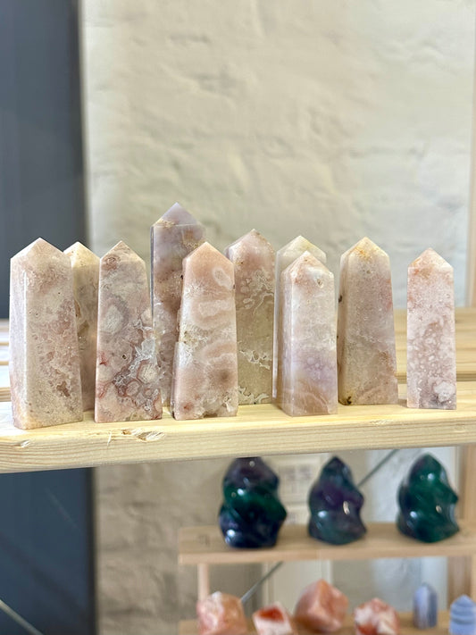 Pink Amethyst x (Flower) Agate Towers