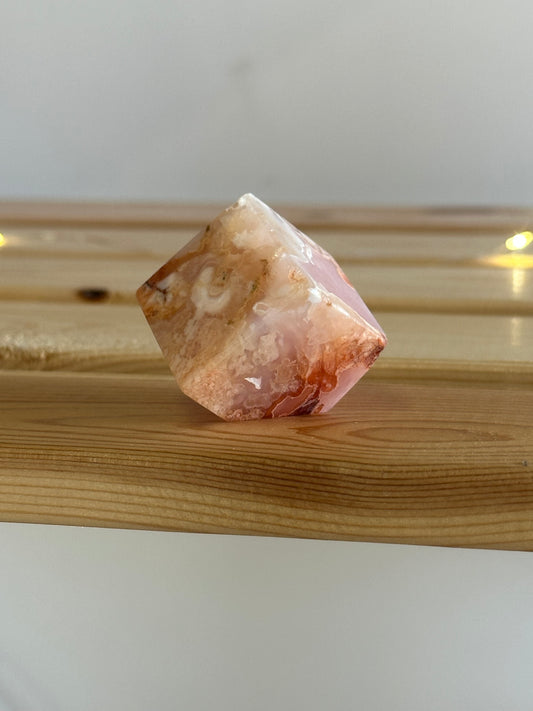Carnelian Flower Agate Cube