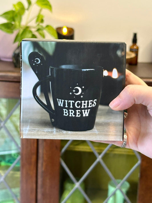 witches brew mug with spoon