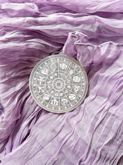 Zodiac Selenite Plate
