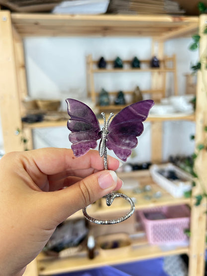 Fluorite Butterfly On Stand