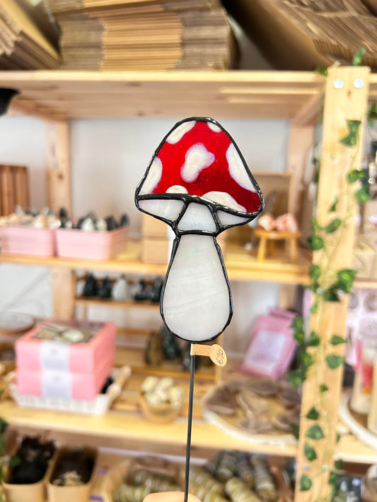 Mushroom Stained Glass - Planter