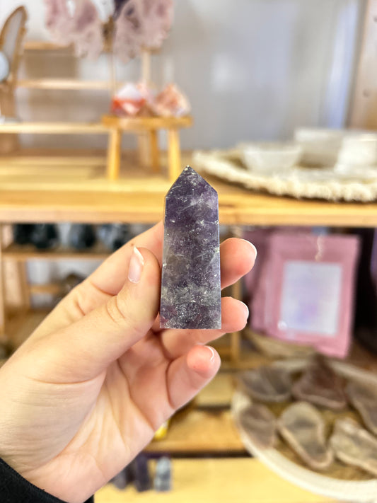 Lepidolite x Pink Tourmaline Tower D