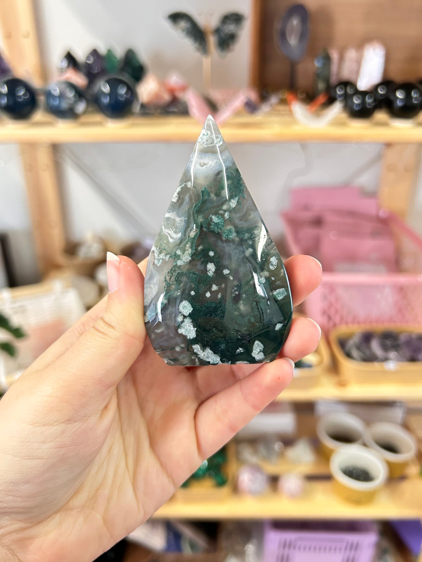 Moss Agate Flame - H