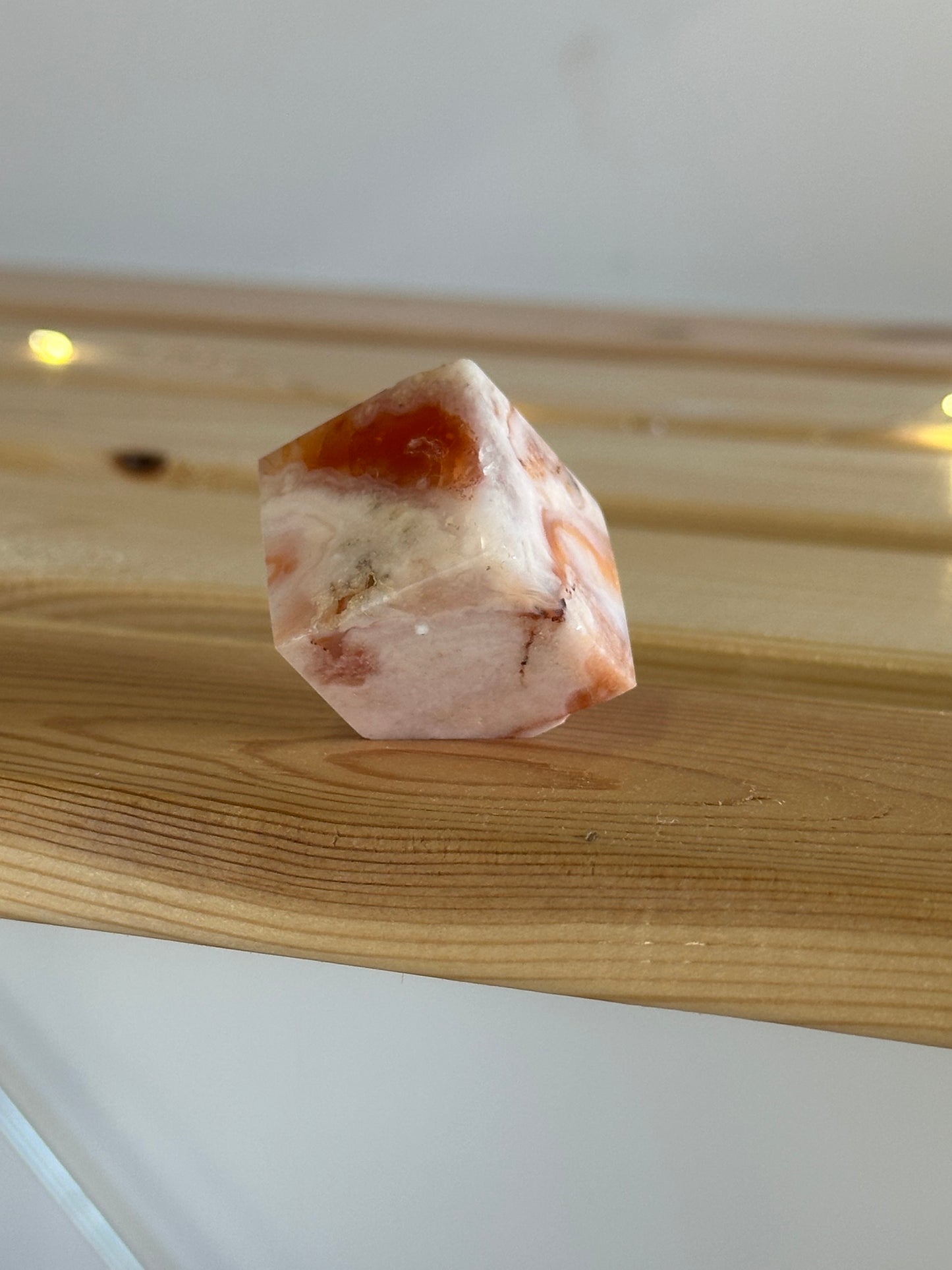 Carnelian Flower Agate Cube