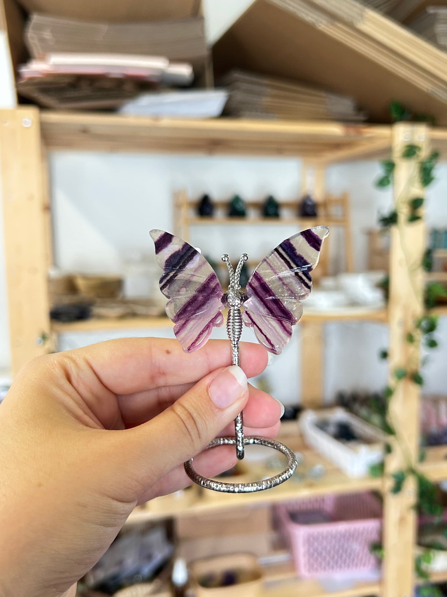 Fluorite Butterfly On Stand