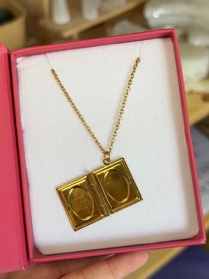 Book Locket Necklace