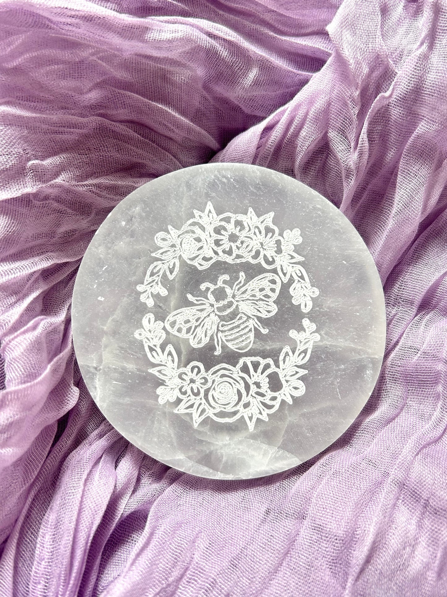 Bee Selenite Plate