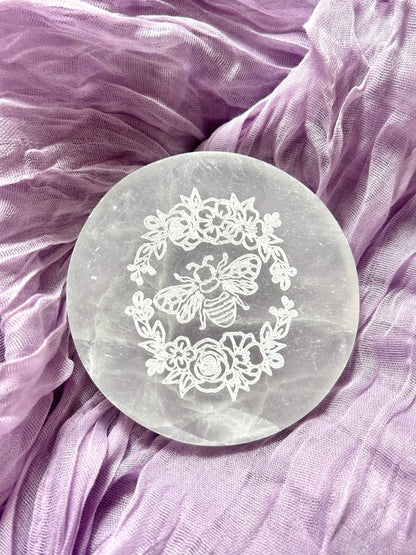 Bee Selenite Plate