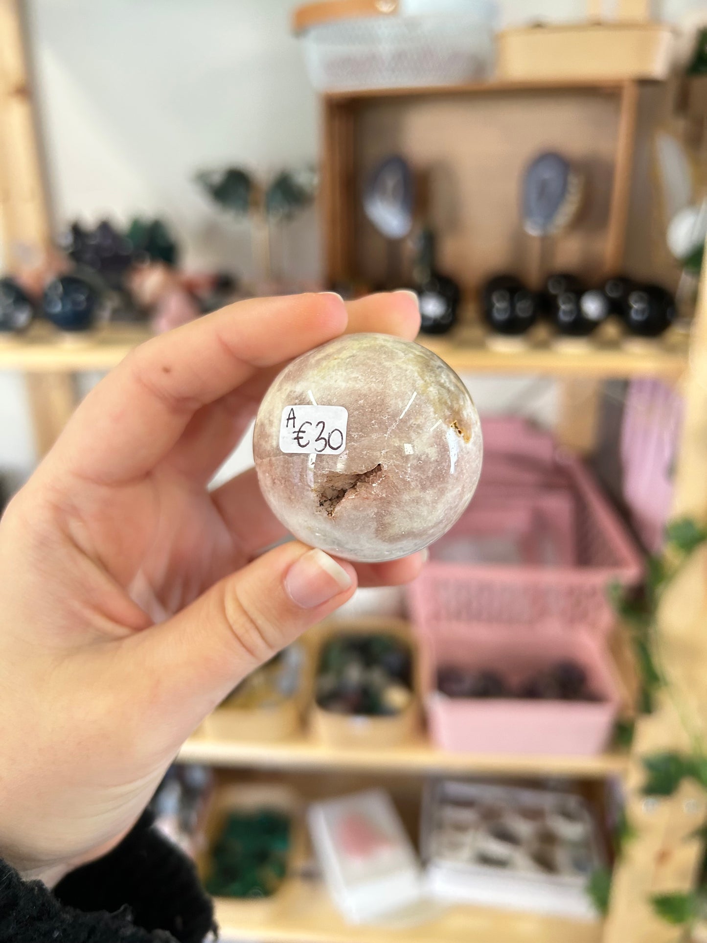 Pink Amethyst x Flower Agate Sphere