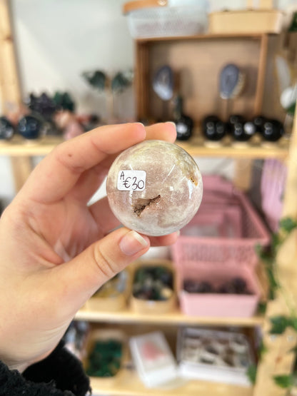 Pink Amethyst x Flower Agate Sphere