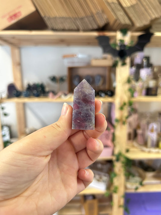 Lepidolite With Pink Tourmaline Tower