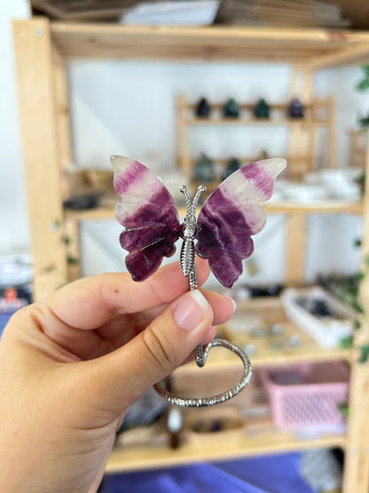 Fluorite Butterfly On Stand