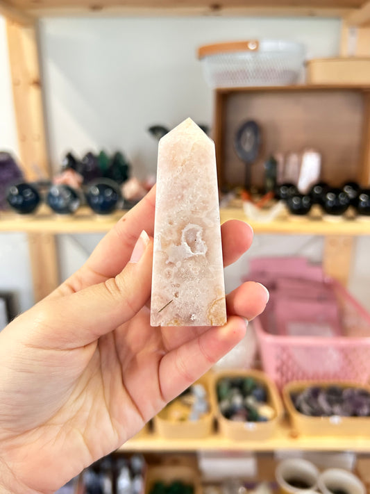 Pink Amethyst x Flower Agate Tower