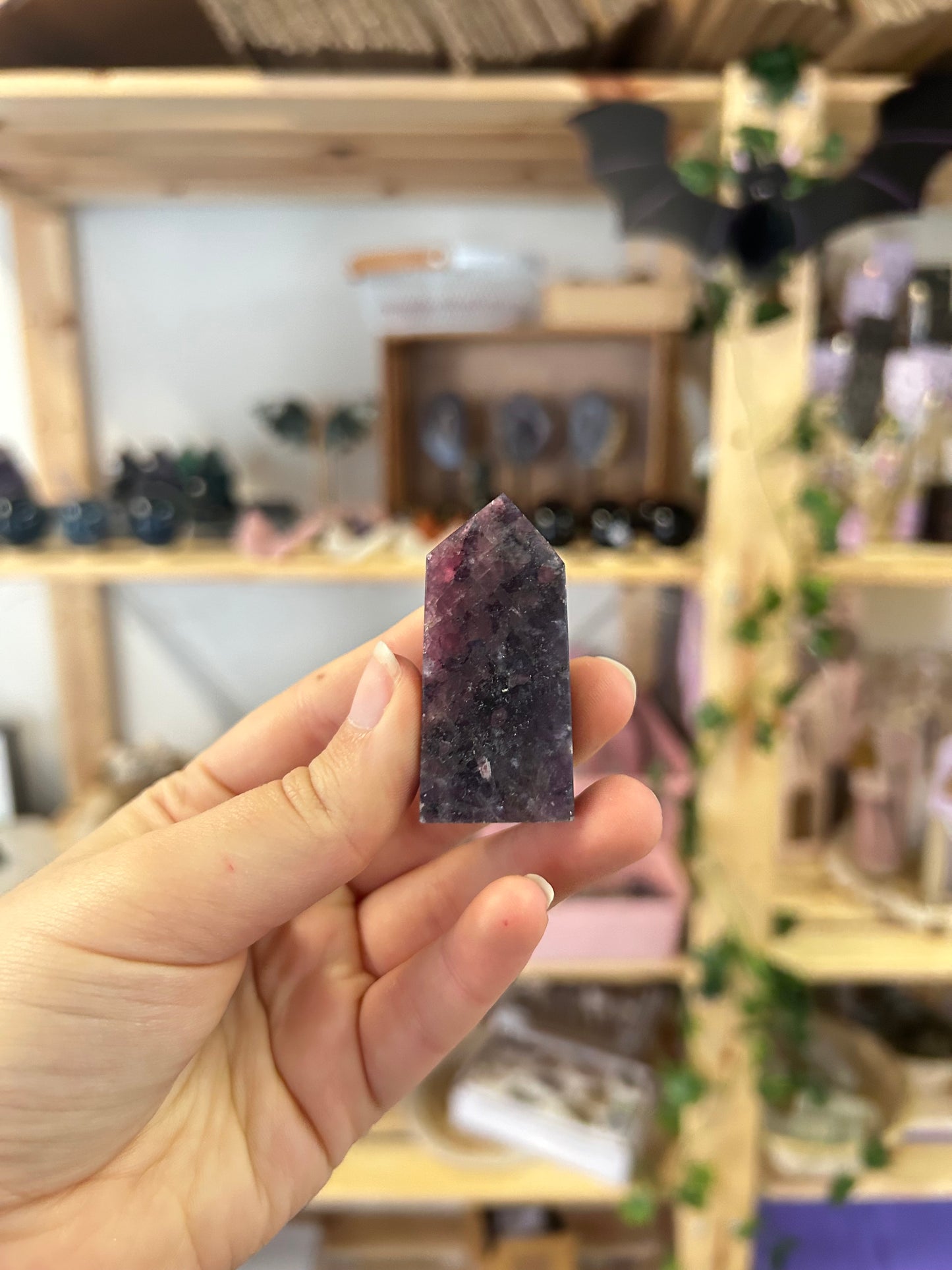Lepidolite With Pink Tourmaline Tower
