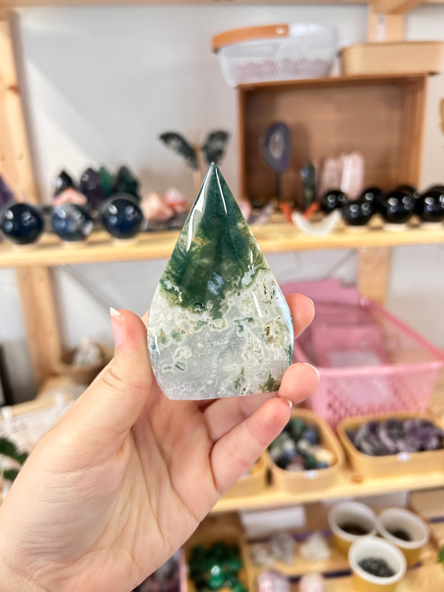 Moss Agate Flame - E