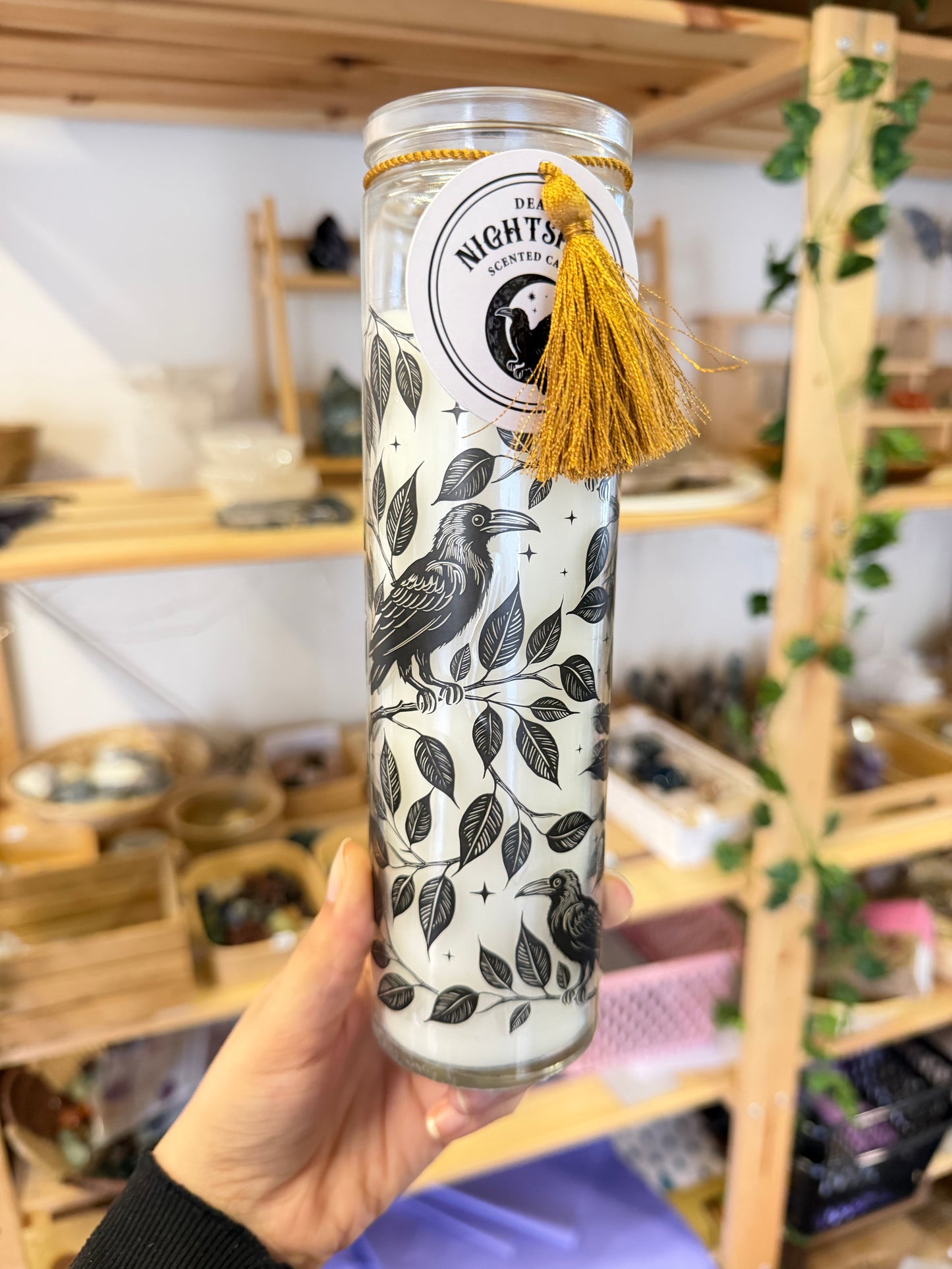 Deadly Nightshade Raven Tube Candle