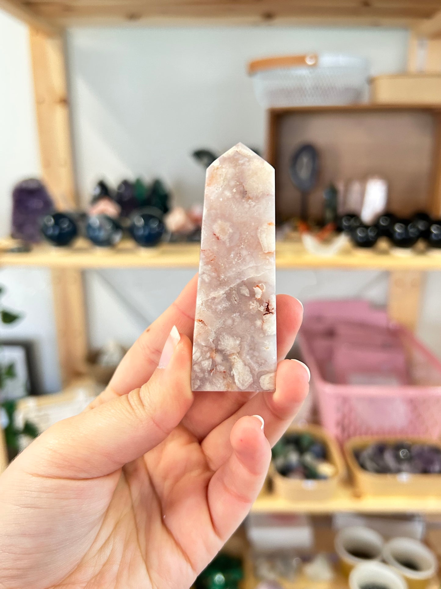 Pink Amethyst x Flower Agate Tower