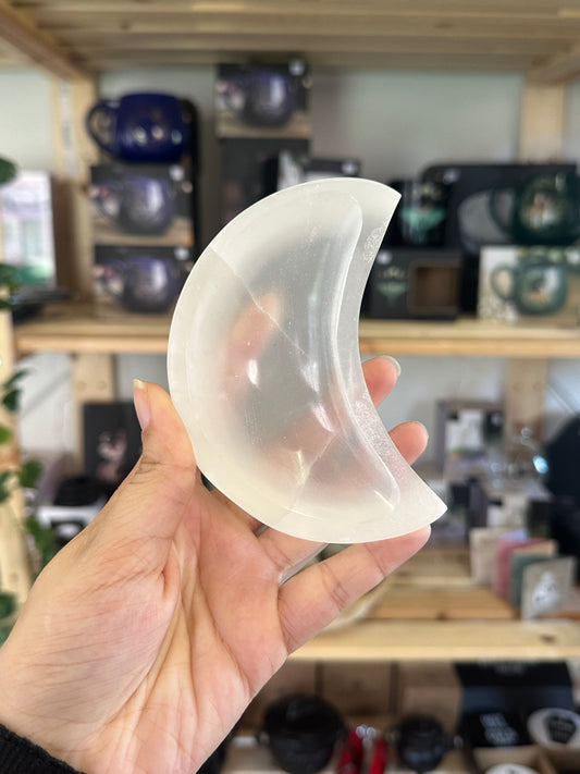 Selenite Moon Bowl