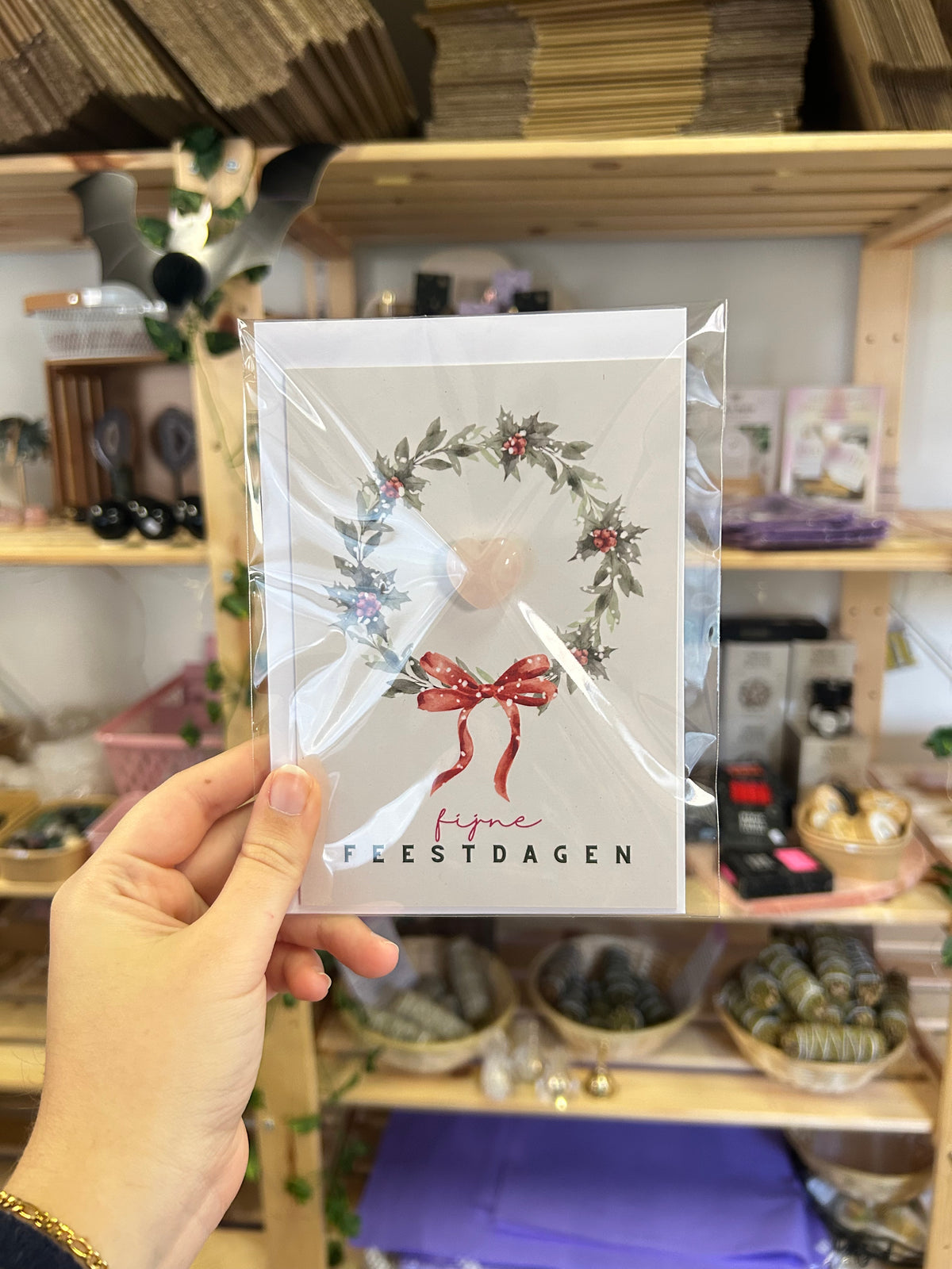 Feestdagen Kaart - Rozenkwarts Hart