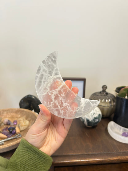 Selenite Moon Plate